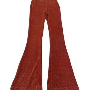 Rust Velour Flare Pants